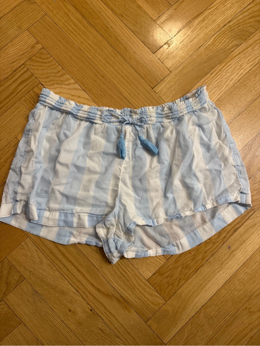 LOVE by GAP blue and white striped pajama shorts